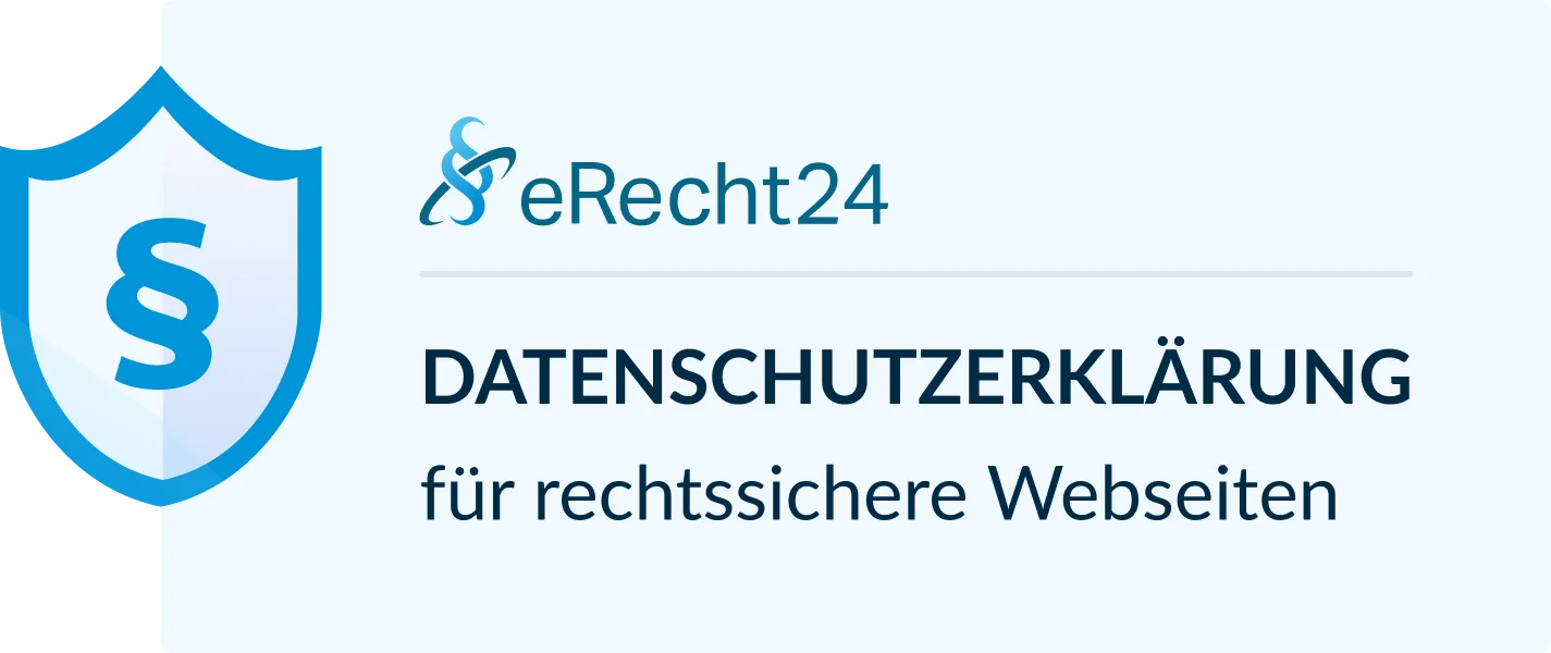 eRecht24 Siegel - Datenschutzerklärung für rechtssichere Webseiten